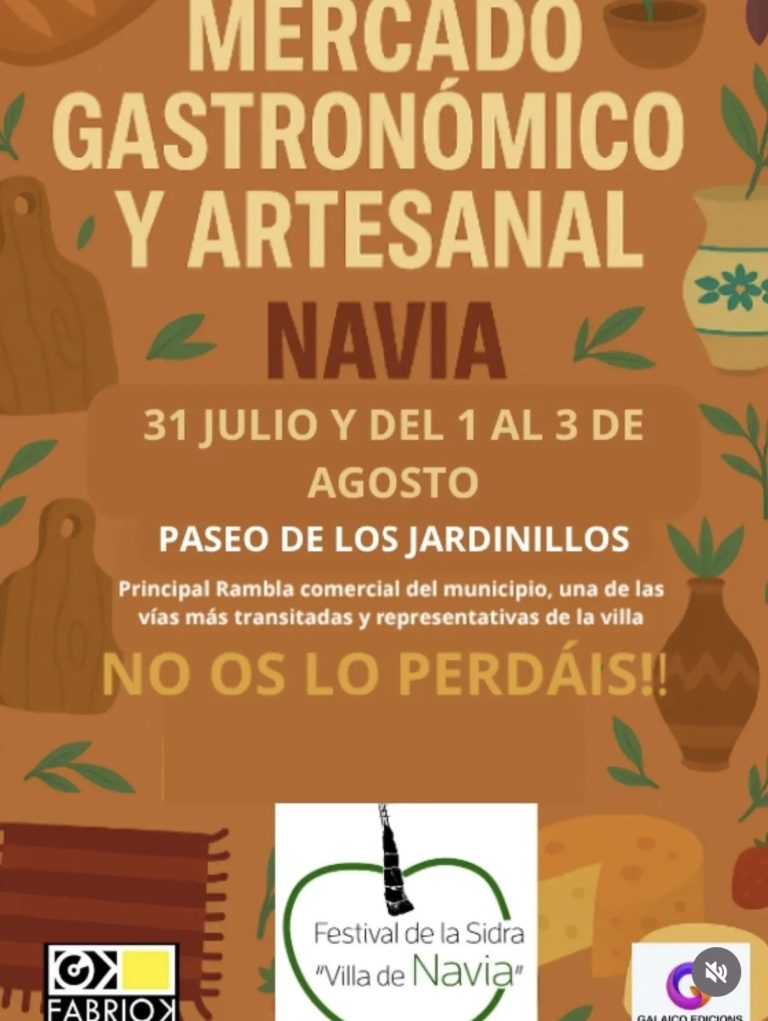 Cartel del mercado gastronómico y artesanal